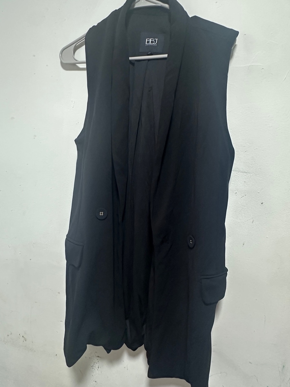 BBJ Sleeveless Black Long Vest